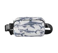 Belt Bag Crossbody Bags Fashion Waist Packs Fanny Pack with Adjustable Strap Angry Shark for Workout Shopping Travelling Hiking