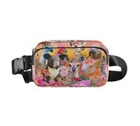 Belt Bag Crossbody Bags Fashion Waist Packs Fanny Pack with Adjustable Strap Animals and Flower for Workout Shopping Travelling Hiking
