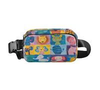 Belt Bag Crossbody Bags Fashion Waist Packs Fanny Pack with Adjustable Strap Animals Children's Paintings for Workout Shopping Travelling Hiking