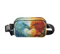 Belt Bag Crossbody Bags Fashion Waist Packs Fanny Pack with Adjustable Strap Blue Red Eagles Face Sunflower for Workout Shopping Travelling Hiking