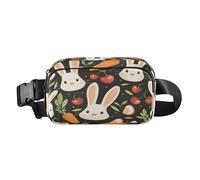 Belt Bag Crossbody Bags Fashion Waist Packs Fanny Pack with Adjustable Strap Carrots Cherries and Rabbit Faces for Workout Shopping Travelling Hiking