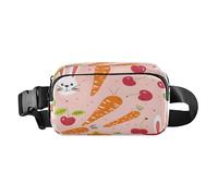 Belt Bag Crossbody Bags Fashion Waist Packs Fanny Pack with Adjustable Strap Carrots Cherries Rabbit Faces for Workout Shopping Travelling Hiking