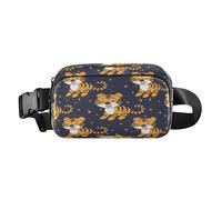 Belt Bag Crossbody Bags Fashion Waist Packs Fanny Pack with Adjustable Strap Cartoon Yellow Tiger for Workout Shopping Travelling Hiking
