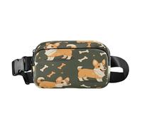 Belt Bag Crossbody Bags Fashion Waist Packs Fanny Pack with Adjustable Strap Cute Corgi Bones for Workout Shopping Travelling Hiking