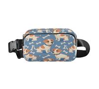 Belt Bag Crossbody Bags Fashion Waist Packs Fanny Pack with Adjustable Strap Cute Dog and Bones for Workout Shopping Travelling Hiking