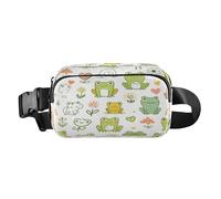 Belt Bag Crossbody Bags Fashion Waist Packs Fanny Pack with Adjustable Strap Cute Frog Line Hand Drawn for Workout Shopping Travelling Hiking