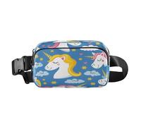 Belt Bag Crossbody Bags Fashion Waist Packs Fanny Pack with Adjustable Strap Cute Hand Drawn Unicorn for Workout Shopping Travelling Hiking