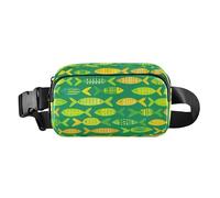 Belt Bag Crossbody Bags Fashion Waist Packs Fanny Pack with Adjustable Strap Green Orange Fish for Workout Shopping Travelling Hiking