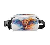 Belt Bag Crossbody Bags Fashion Waist Packs Fanny Pack with Adjustable Strap Lion with Colorful Wings for Workout Shopping Travelling Hiking