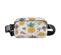 Belt Bag Crossbody Bags Fashion Waist Packs Fanny Pack with Adjustable Strap Pineapple Rainbow Hand Drawn for Workout Shopping Travelling Hiking