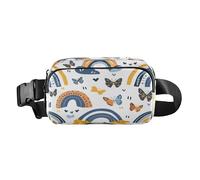 Belt Bag Crossbody Bags Fashion Waist Packs Fanny Pack with Adjustable Strap Rainbows and Butterflies for Workout Shopping Travelling Hiking