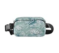 Belt Bag Crossbody Bags Fashion Waist Packs Fanny Pack with Adjustable Strap Seashells Algae and Bubbles for Workout Shopping Travelling Hiking