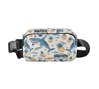 Belt Bag Crossbody Bags Fashion Waist Packs Fanny Pack with Adjustable Strap Shark Yellow Pineapple for Workout Shopping Travelling Hiking