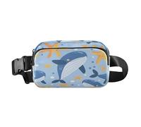 Belt Bag Crossbody Bags Fashion Waist Packs Fanny Pack with Adjustable Strap Starfish Whale Hand Drawn for Workout Shopping Travelling Hiking