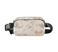 Belt Bag Crossbody Bags Fashion Waist Packs Fanny Pack with Adjustable Strap Swan and Flower for Workout Shopping Travelling Hiking