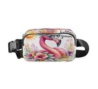 Belt Bag Crossbody Bags Fashion Waist Packs Fanny Pack with Adjustable Strap Watercolor Flamingo for Workout Shopping Travelling Hiking