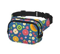 Belt Bag Fanny Pack Waist Bag with Adjustable Strap for Travel Walking Running Hiking Cycling, Colorful Fruit Pattern