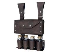 Belt Bag Faux Leather Alchemy Medieval Belt Pouch with 4 Cork Potion Vials Nordic Viking Renaissance Wizard Waist Pouch Side Pack Halloween Costume Accessories| Medieval