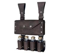 Belt Bag Faux Leather Alchemy Medieval Belt Pouch with 4 Cork Potion Vials Nordic Viking Renaissance Wizard Waist Pack Halloween Costume Accessories
