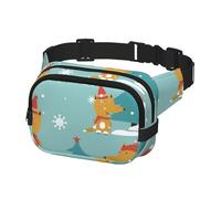 Belt Bag for Men Fashionable Crossbody Fanny Pack for Women Waist Bag, Foxes Fir Trees Snow Winter Pattern