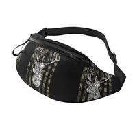 Belt Bag for Women Men Fanny Pack Mini Fanny Pack Crossbody Bags Waterproof Belt Bag Cool Deer Camo Camouflage American Flag Hunting Black