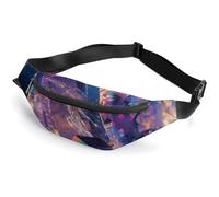Belt Bag for Women Men Waterproof Fanny Pack Bear Wearing Winter Coat Waist Pack Waist Bag with Adjustable Strap, Iridescent Crystal Rock, 36*15cm