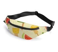 Belt Bag for Women Men Waterproof Fanny Pack Bear Wearing Winter Coat Waist Pack Waist Bag with Adjustable Strap, Watermelon Ice Cream, 36*15cm