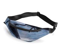 Belt Bag for Women Men Waterproof Fanny Pack Yin Yang Fire Water Waist Pack Waist Bag with Adjustable Strap, Jumping whales, 36*15cm