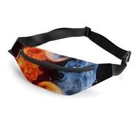 Belt Bag for Women Men Waterproof Fanny Pack Yin Yang Fire Water Waist Pack Waist Bag with Adjustable Strap, yin yang fire water, 36*15cm