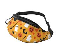 Belt Bag Happy Halloween Ghost Witch Adjustable Belt Bag Pouch With Headphone Hole Sports Waist Pouch For Ladies Holidays Camping 14X35Cm