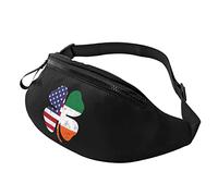 Belt Bag Irish American Flag Shamrock With Headphone Hole Belt Bag Pouch Elegant Sports Waist Pouch For Hiking Workout Fit 14X35Cm