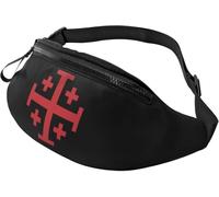 Belt Bag Jerusalem Catholic Cross Foldable Bumbag Fashion Sports Waist Pouch For Workout Holidays Boys 14X35Cm