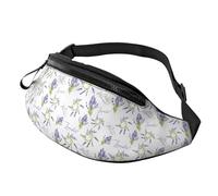 Belt Bag Lavender Flowers Round Foldable Bumbags Premium Waist Pack For Girls Workout Outdoor 14X35Cm