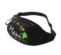 Belt Bag Maui Hawaiian Islands Flat Adjustable Walking Bags With Headphone Hole Waist Pack For Men Boys Travel 14X35Cm