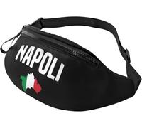 Belt Bag Naples Italy Italian Flag With Headphone Hole Belt Bag Pouch Premium Waist Pack For Men Party Outdoor 14X35Cm