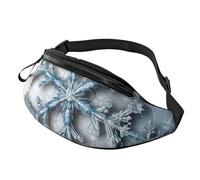Belt Bag Transparent Snowflake Adjustable Walking Bags With Headphone Hole Sports Waist Pouch For Cycling Boys Outdoor 14X35Cm