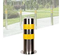 Belt Barrier Line Divider, Queue Barrier Safety Bollard Post Pipe Parking Barrier Block, Safety Traffic Barriers for Garage Lot Bus Stop with 4 Mount Holes & Bolts - 1 Pack