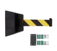 Belt Barrier Retractable - 2/3/5/10M Wall Mount Queue Crowd Control Wall Barrier Safety Cordon Barrier, Retractable Belt Barrier Wall Mount Caution Belt/10M/32.8Ft
