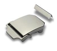 Belt Buckle 40 mm for Fabric Including End Piece Folding Buckle, Metal Clip Replacement in Shiny Silver Modern Unisex, 38mm Gürtelbreite