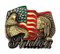 Belt Buckle American Flag Eagle Western Cowboy for Men Belt Buckle Indian Chief Head Patriotic Jewelry US Flag Eagle Indian Chief Warrior for Men