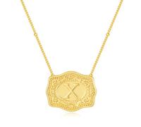 Belt Buckle Initial Letter Necklace For Women,14k Gold Plated With Embossed Charm Pendant Necklaces Dainty Sliver Western Personalized Gift Jewelry, L, Copper, No Gemstone