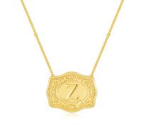 Belt Buckle Initial Letter Necklace For Women,14k Gold Plated With Embossed Charm Pendant Necklaces Dainty Sliver Western Personalized Gift Jewelry, L, Copper, No Gemstone