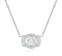 Belt Buckle Zodiac Necklace for Women 12 Constellation Embossed Pendant Necklace Astrology Sign Necklaces Exquisite Chain Personalized Jewelry, L, Alloy Steel, No Gemstone