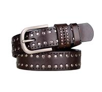 Belt,Bullet Belt,Mens Bullet Black Belts,Y2K Belt,Bullet Rivets Belt Black Studded Belt Buckle,for Jeans Dress Bullet Rivet Belts,Women Men Black Studded Belt With Buckle Hip Hop(Coffee,120cm/47in)