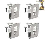 Belt Clips for Dewalt, 4pcs 304 Stainless Steel Drill Tool Clips with Screws Fits Dewalt N268241 N086039 Drill Belt Clip Hook for 20v Power Tools Like DCD980 DCD985 DCD980L2 DCD985L2 (4PCS Silver)