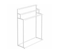 Belt Display Stand,Free Standing Belt Storage Rack,Tie Trousers Belt Hanging Organizer,Multifunctional Handbag Scarf Commercial Shelves,Boutiques(White 70x40x150CM)