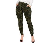 Belt for Camouflage Cargo Pants Women's High Waist Slim Pants Jogger with Matching Womens Army Trousers Italian Camouflage Print Casual Stretchy Joggers Lagenlook Style Drawstrings Belt UK