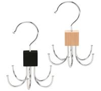 Belt Hanger, Belt Storage Holder, Scarf Storage Organizer, 2-Pack Multifunctional Wooden Wall Mount, 14 x 10.5 cm