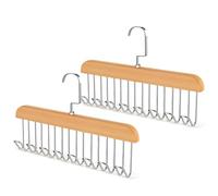 Belt Hanger for Closet,2 Pack Wooden Sturdy 8-Hook Belt Holder with 360° Rotating Hooks,Space-Saving Tie Rack for Belt,Tie,Scarf,Bra,Tank Top Accessories 28CM/11 INCH
