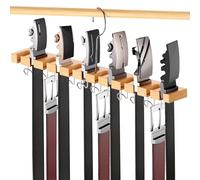 Belt Hanger for Closet - Belt Rack Closet Accessories Organizer, Double-Layer Design Space Saving - Maximum 23 Storage Capacity, Wooden Belt Holder for Ratchet Belt, Click Belt